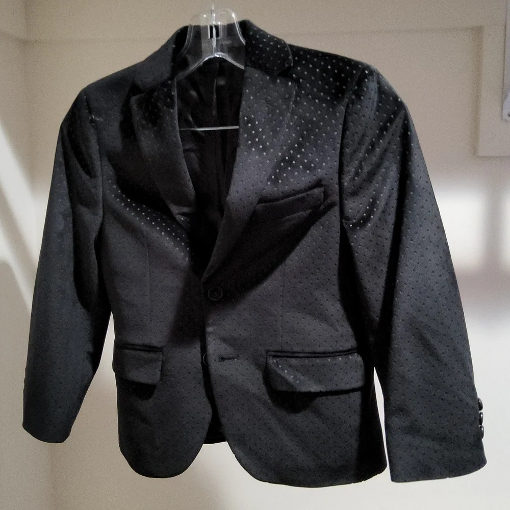 Ralph Lauren Black Boys' Blazer with Subtle Dot Texture